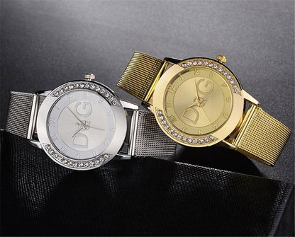Luxury Brand Women's watches With Diamonds Simple Digital Design Ladies' Quartz Watch Casual Gold Mesh Belt Women Clock Strap - CHRISTDEST GLOBAL SERVICE