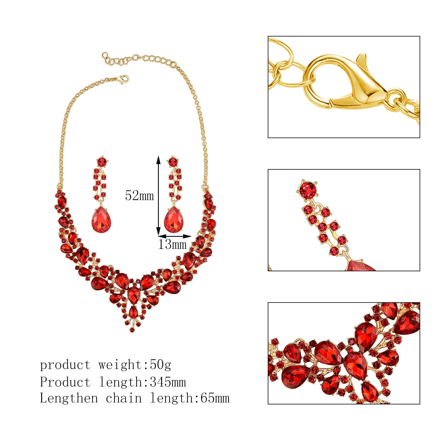 Luxury Crystal Bridal Wedding Dress Jewelry Set - CHRISTDEST GLOBAL SERVICE