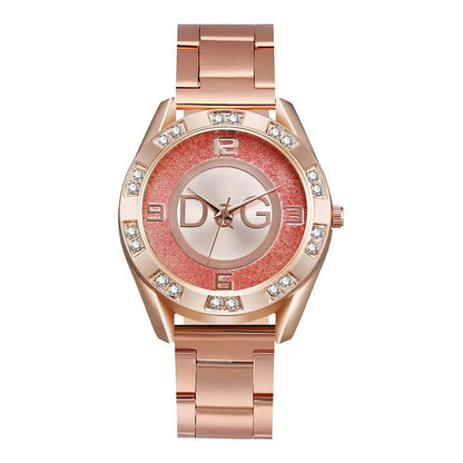 Luxury New Brand Women Watch Fashion with Diamonds Crystal Design Quartz Watches Leisure Rose Gold Stainless Steel Strap Clock - CHRISTDEST GLOBAL SERVICE