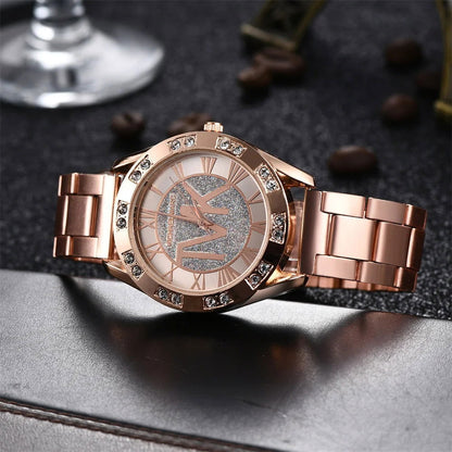 Luxury Women's Watch Fashion 2024 Diamonds TVK Quartz Watch Business Stainless Steel Gold Ladies Clock Gift Wristwatch - CHRISTDEST GLOBAL SERVICE