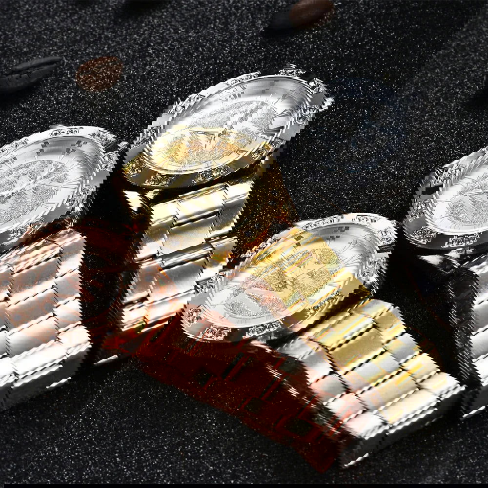 Luxury Women's Watch Fashion 2024 Diamonds TVK Quartz Watch Business Stainless Steel Gold Ladies Clock Gift Wristwatch - CHRISTDEST GLOBAL SERVICE