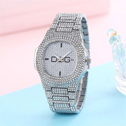Man's Watch Luxury Full Star Diamonds Calendar Quartz Watches Fashion Rose Gold Stainless Steel Male Hip Hop Large Dial Clock - CHRISTDEST GLOBAL SERVICE