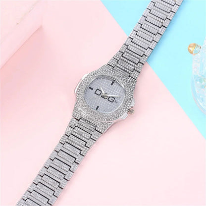 Man's Watch Luxury Full Star Diamonds Calendar Quartz Watches Fashion Rose Gold Stainless Steel Male Hip Hop Large Dial Clock - CHRISTDEST GLOBAL SERVICE