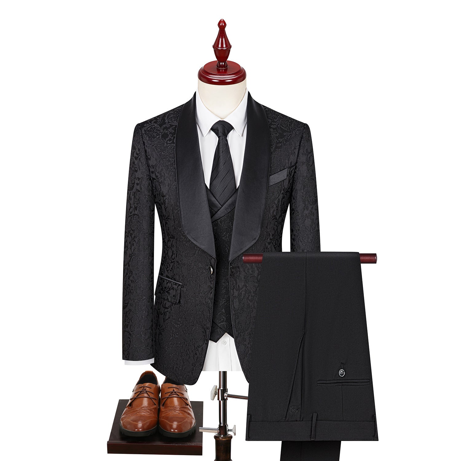Men's Jacquard Suit Wedding Dress Suit - CHRISTDEST GLOBAL SERVICE