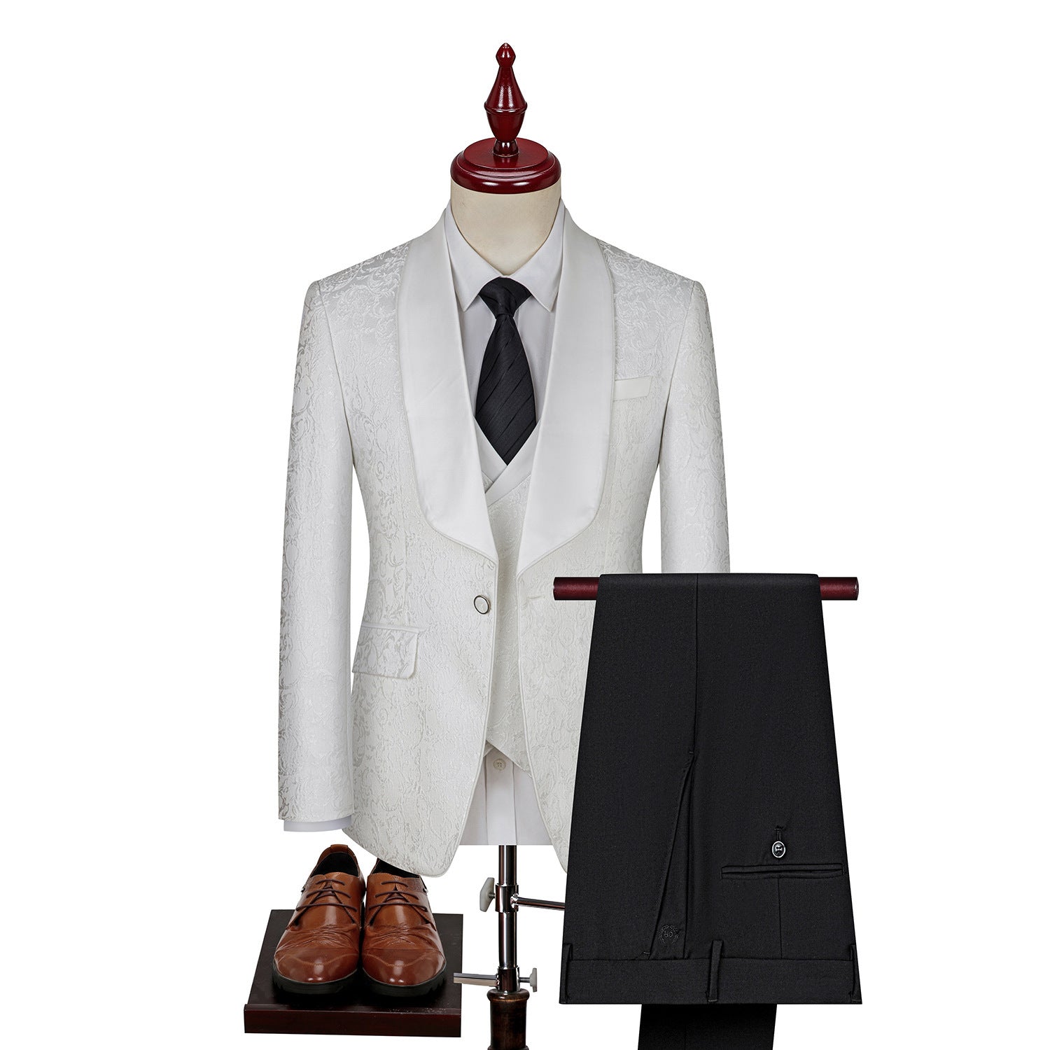 Men's Jacquard Suit Wedding Dress Suit - CHRISTDEST GLOBAL SERVICE