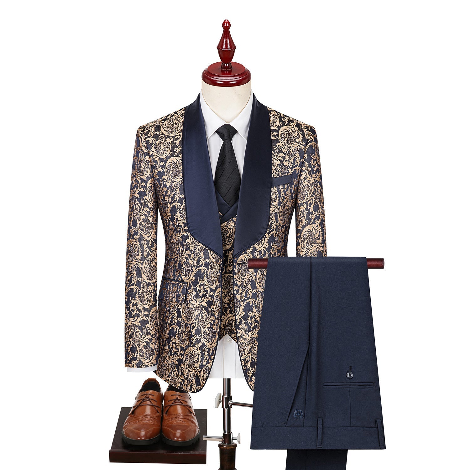 Men's Jacquard Suit Wedding Dress Suit - CHRISTDEST GLOBAL SERVICE