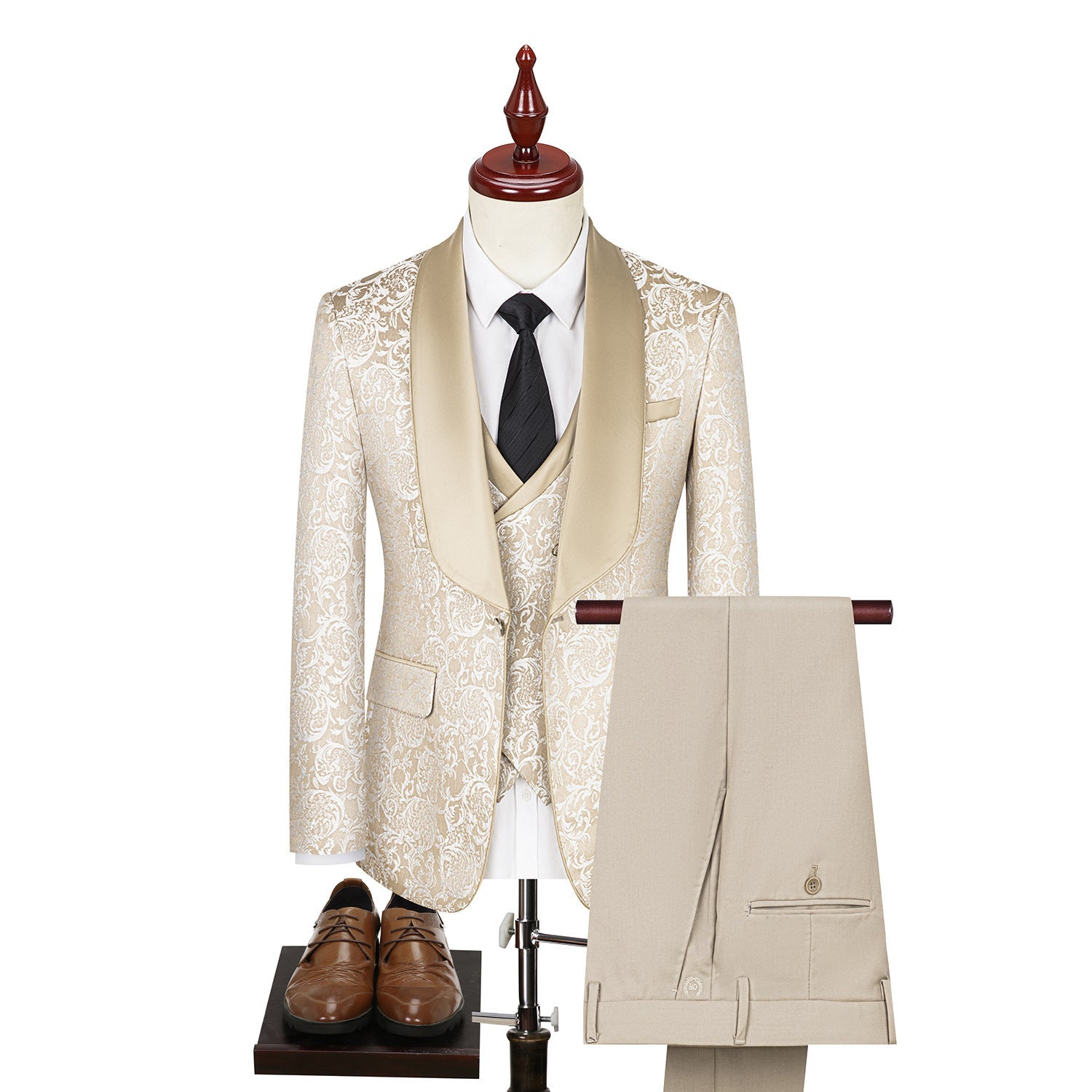 Men's Jacquard Suit Wedding Dress Suit - CHRISTDEST GLOBAL SERVICE