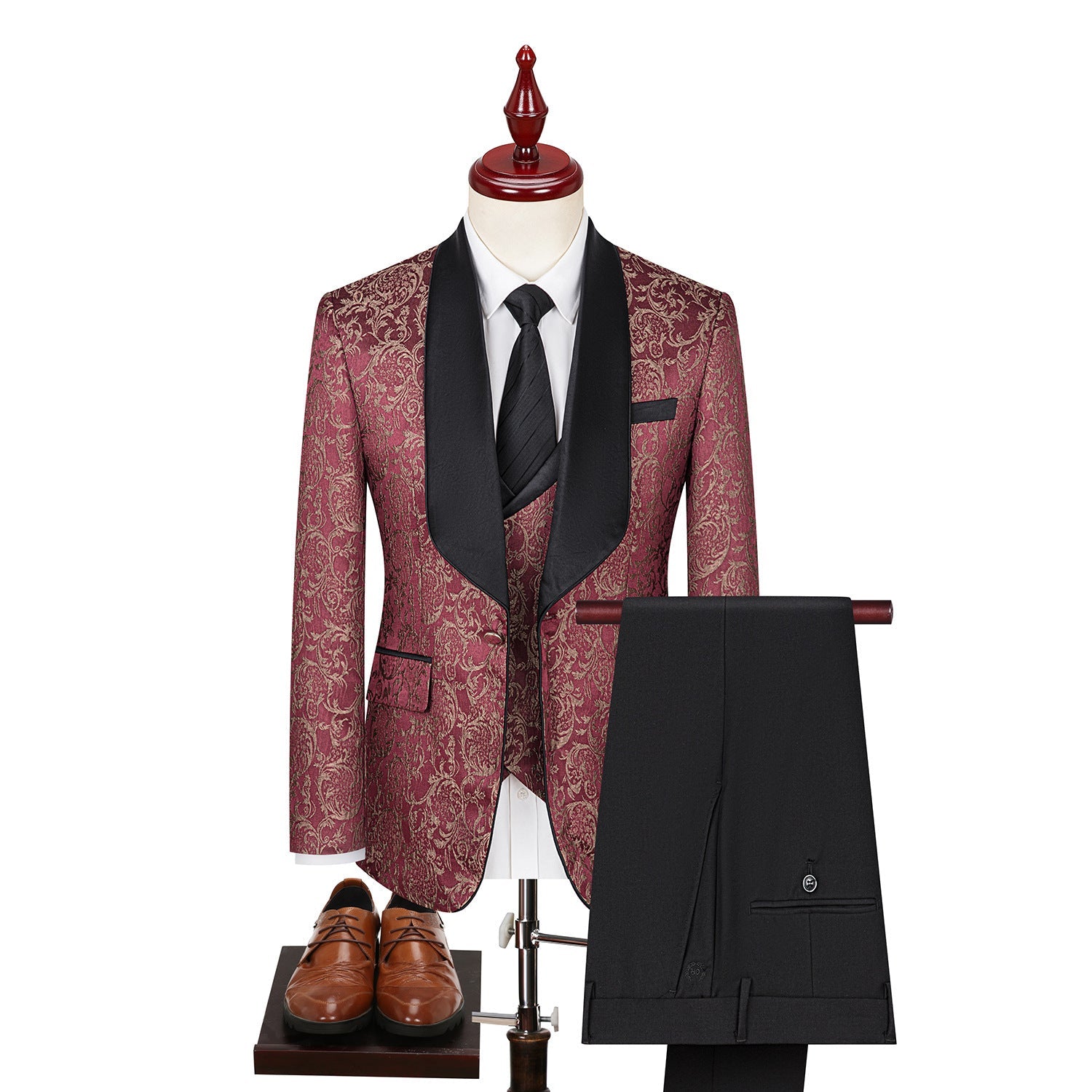 Men's Jacquard Suit Wedding Dress Suit - CHRISTDEST GLOBAL SERVICE