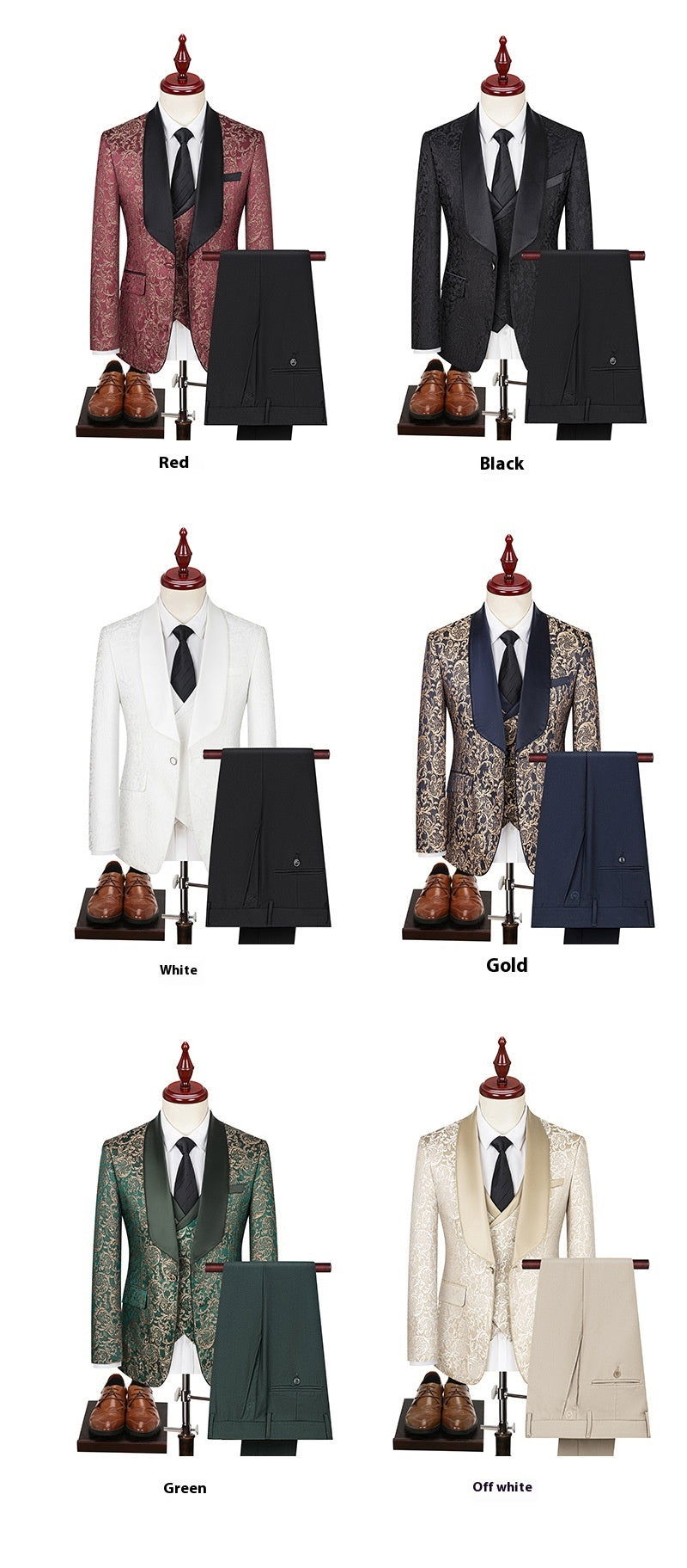 Men's Jacquard Suit Wedding Dress Suit - CHRISTDEST GLOBAL SERVICE