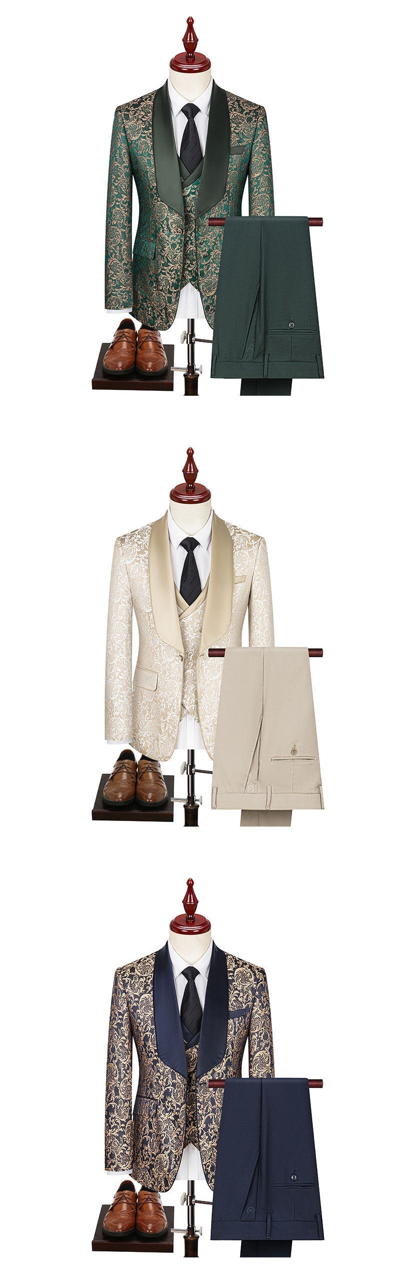 Men's Jacquard Suit Wedding Dress Suit - CHRISTDEST GLOBAL SERVICE