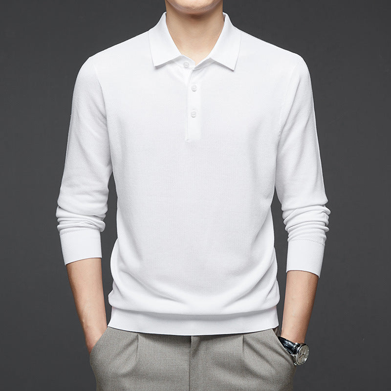 Men's Long Sleeve Mulberry Silk T-shirt Solid Color Bottoming Shirt - CHRISTDEST GLOBAL SERVICE
