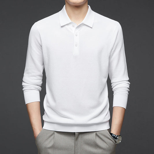 Men's Long Sleeve Mulberry Silk T-shirt Solid Color Bottoming Shirt - CHRISTDEST GLOBAL SERVICE