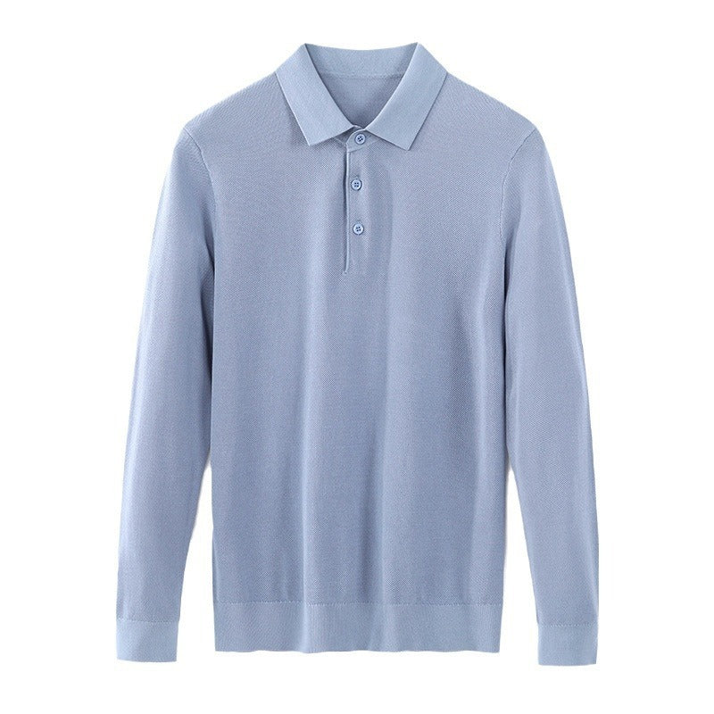 Men's Long Sleeve Mulberry Silk T-shirt Solid Color Bottoming Shirt - CHRISTDEST GLOBAL SERVICE