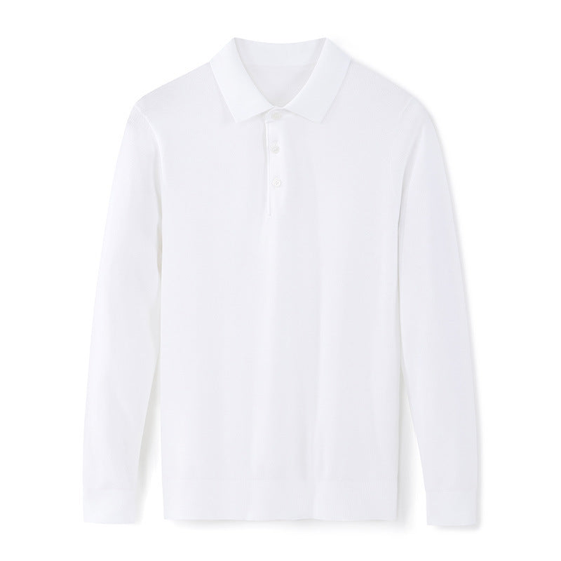 Men's Long Sleeve Mulberry Silk T-shirt Solid Color Bottoming Shirt - CHRISTDEST GLOBAL SERVICE