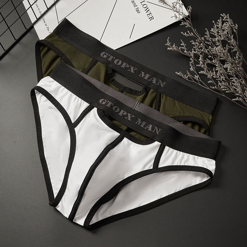 Men's Low Waist Skylight Front And Rear Opening Sexy Briefs - CHRISTDEST GLOBAL SERVICE