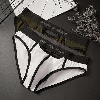 Men's Low Waist Skylight Front And Rear Opening Sexy Briefs - CHRISTDEST GLOBAL SERVICE