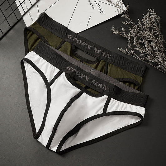 Men's Low Waist Skylight Front And Rear Opening Sexy Briefs - CHRISTDEST GLOBAL SERVICE