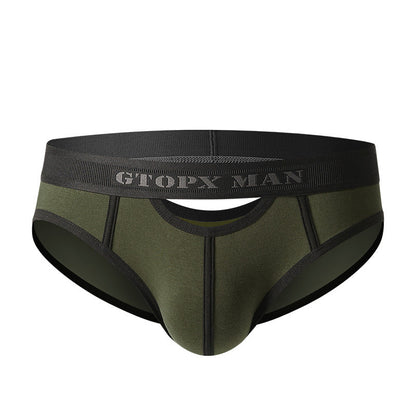 Men's Low Waist Skylight Front And Rear Opening Sexy Briefs - CHRISTDEST GLOBAL SERVICE