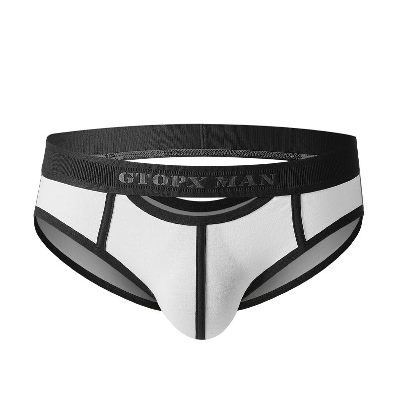 Men's Low Waist Skylight Front And Rear Opening Sexy Briefs - CHRISTDEST GLOBAL SERVICE