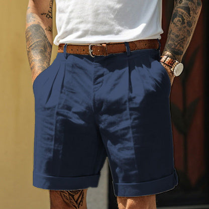 Men's Pleated Pocket Straight Leg Shorts - CHRISTDEST GLOBAL SERVICE