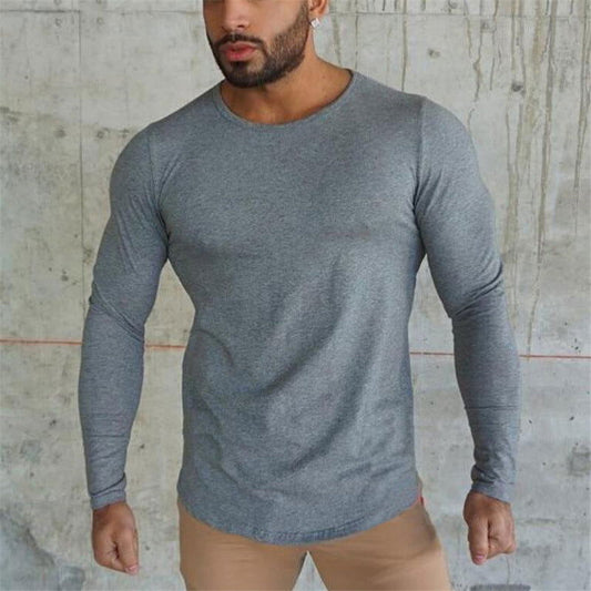 Men's Sports Solid Color Fitness Slim Long Sleeve And Short Sleeve T-shirt - CHRISTDEST GLOBAL SERVICE