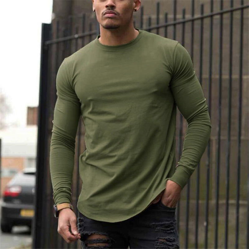 Men's Sports Solid Color Fitness Slim Long Sleeve And Short Sleeve T-shirt - CHRISTDEST GLOBAL SERVICE