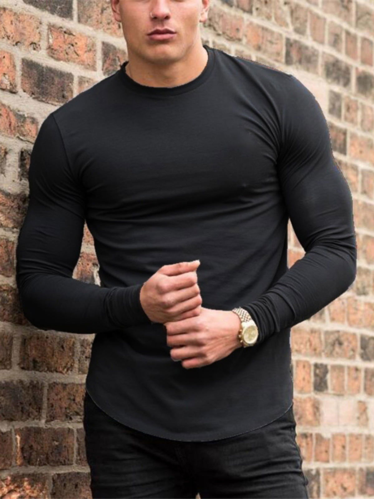 Men's Sports Solid Color Fitness Slim Long Sleeve And Short Sleeve T-shirt - CHRISTDEST GLOBAL SERVICE
