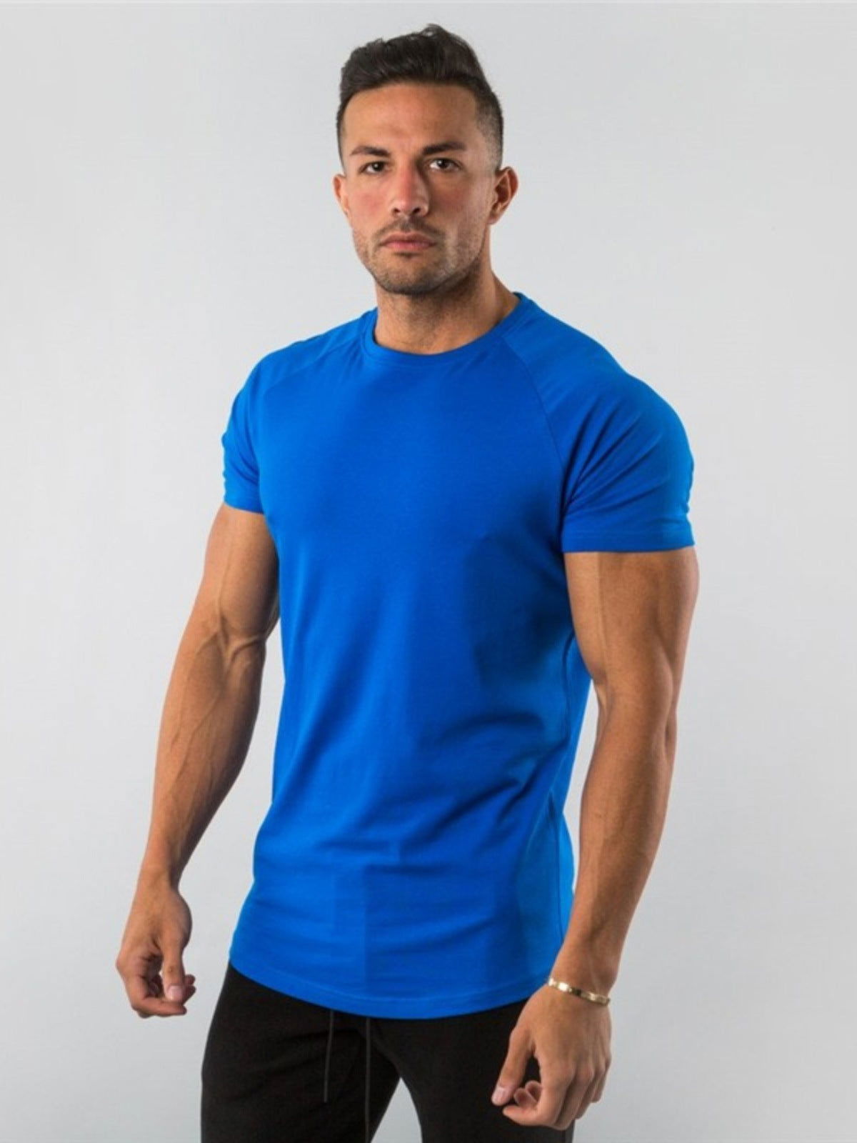 Men's Sports Solid Color Fitness Slim Long Sleeve And Short Sleeve T-shirt - CHRISTDEST GLOBAL SERVICE