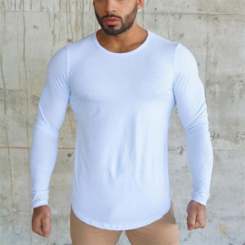 Men's Sports Solid Color Fitness Slim Long Sleeve And Short Sleeve T-shirt - CHRISTDEST GLOBAL SERVICE