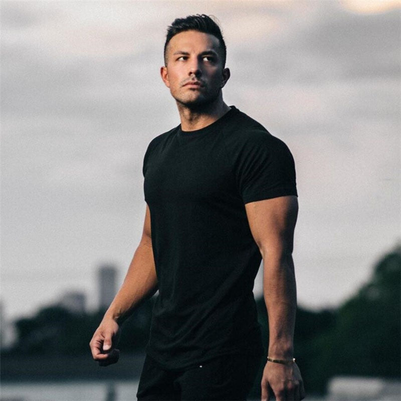 Men's Sports Solid Color Fitness Slim Long Sleeve And Short Sleeve T-shirt - CHRISTDEST GLOBAL SERVICE