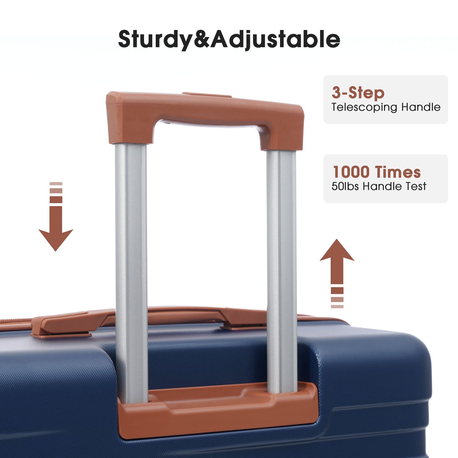 Merax Luggage with TSA Lock Spinner Wheels Hardside Expandable Luggage Travel Suitcase Carry on Luggage ABS 24"Blue+Brown - CHRISTDEST GLOBAL SERVICE