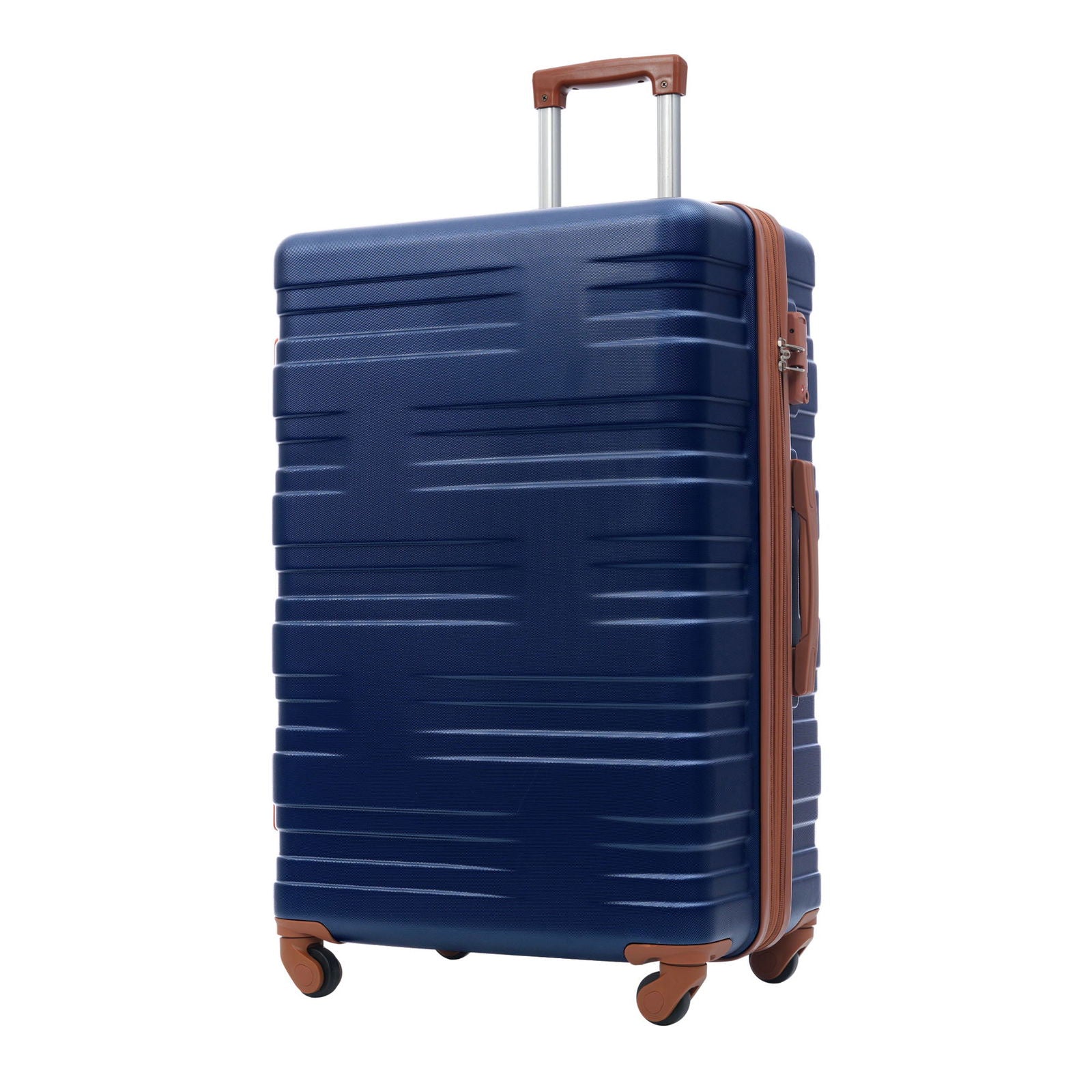 Merax Luggage with TSA Lock Spinner Wheels Hardside Expandable Luggage Travel Suitcase Carry on Luggage ABS 24"Blue+Brown - CHRISTDEST GLOBAL SERVICE