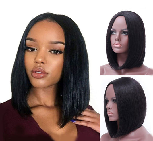 Mid-point black straight hair hood - CHRISTDEST GLOBAL SERVICE