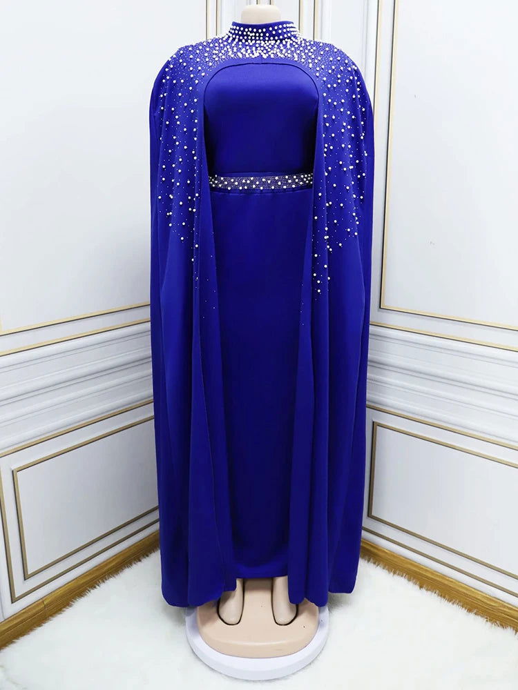 Muslim Beading Kaftan Dress Women 2 Piece Set Robe Luxury Longue Dubai Turkey Abaya Islam Clothing Kimono Djellaba - CHRISTDEST GLOBAL SERVICE