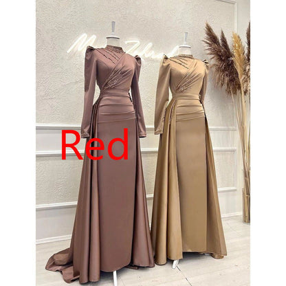 Muslim Stand Collar All-inclusive Long Sleeve Detachable Evening Dress - CHRISTDEST GLOBAL SERVICE