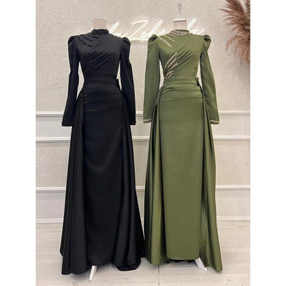 Muslim Stand Collar All-inclusive Long Sleeve Detachable Evening Dress - CHRISTDEST GLOBAL SERVICE