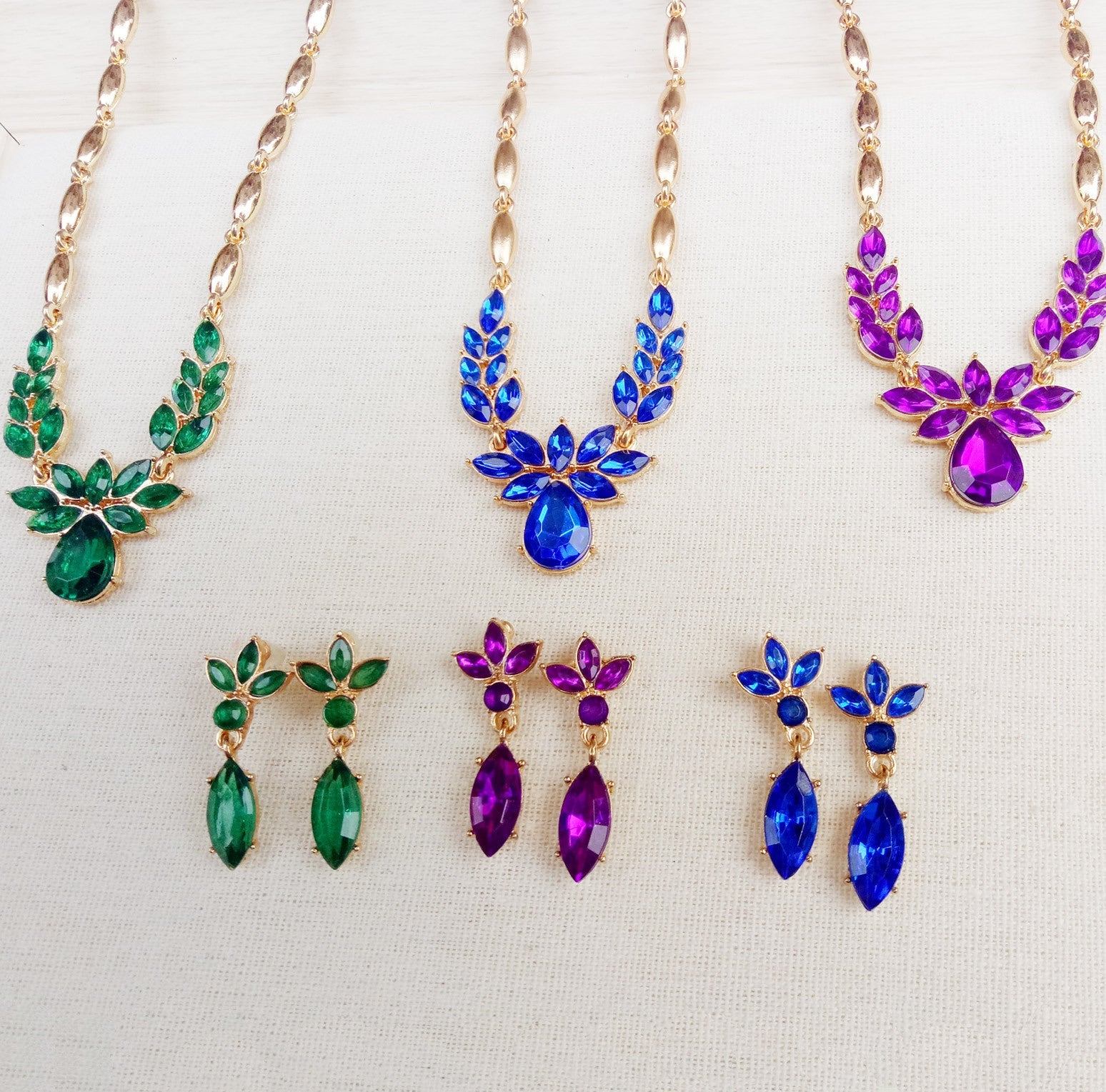 New European and American Jewelry Set Gold-plated Earrings Necklace Two-piece Explosion Crystal Necklace - CHRISTDEST GLOBAL SERVICE