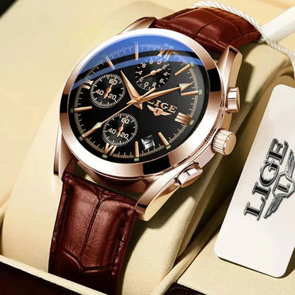 New Fashion Mens Watches Top Brand Luxury Military Quartz Watch Man Premium Leather Waterproof Sport Chronograph Watch Men Clock - CHRISTDEST GLOBAL SERVICE