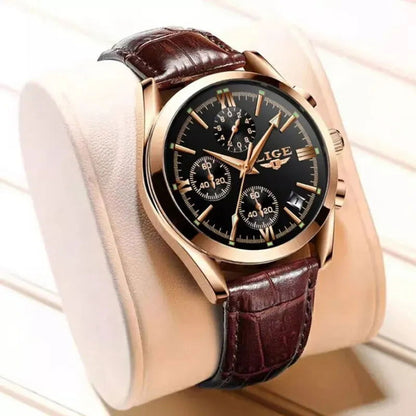 New Fashion Mens Watches Top Brand Luxury Military Quartz Watch Man Premium Leather Waterproof Sport Chronograph Watch Men Clock - CHRISTDEST GLOBAL SERVICE