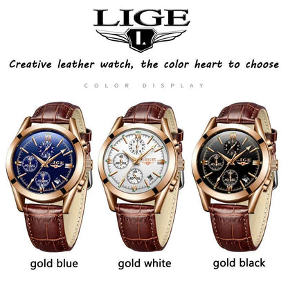 New Fashion Mens Watches Top Brand Luxury Military Quartz Watch Man Premium Leather Waterproof Sport Chronograph Watch Men Clock - CHRISTDEST GLOBAL SERVICE
