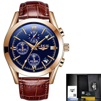 New Fashion Mens Watches Top Brand Luxury Military Quartz Watch Man Premium Leather Waterproof Sport Chronograph Watch Men Clock - CHRISTDEST GLOBAL SERVICE