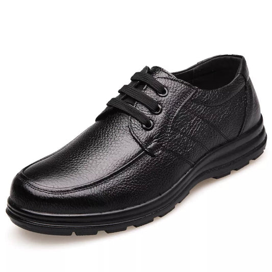 New High Quality Genuine Leather Shoes Men Flats Fashion Men's Casual Shoes Brand Man Soft Comfortable Lace up Black ZH740 - CHRISTDEST GLOBAL SERVICE
