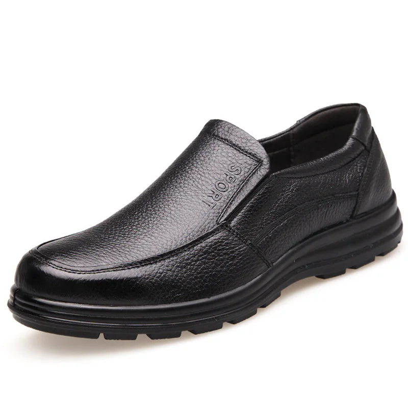 New High Quality Genuine Leather Shoes Men Flats Fashion Men's Casual Shoes Brand Man Soft Comfortable Lace up Black ZH740 - CHRISTDEST GLOBAL SERVICE