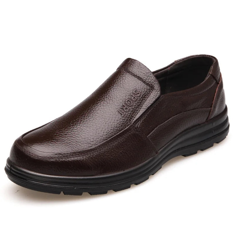 New High Quality Genuine Leather Shoes Men Flats Fashion Men's Casual Shoes Brand Man Soft Comfortable Lace up Black ZH740 - CHRISTDEST GLOBAL SERVICE