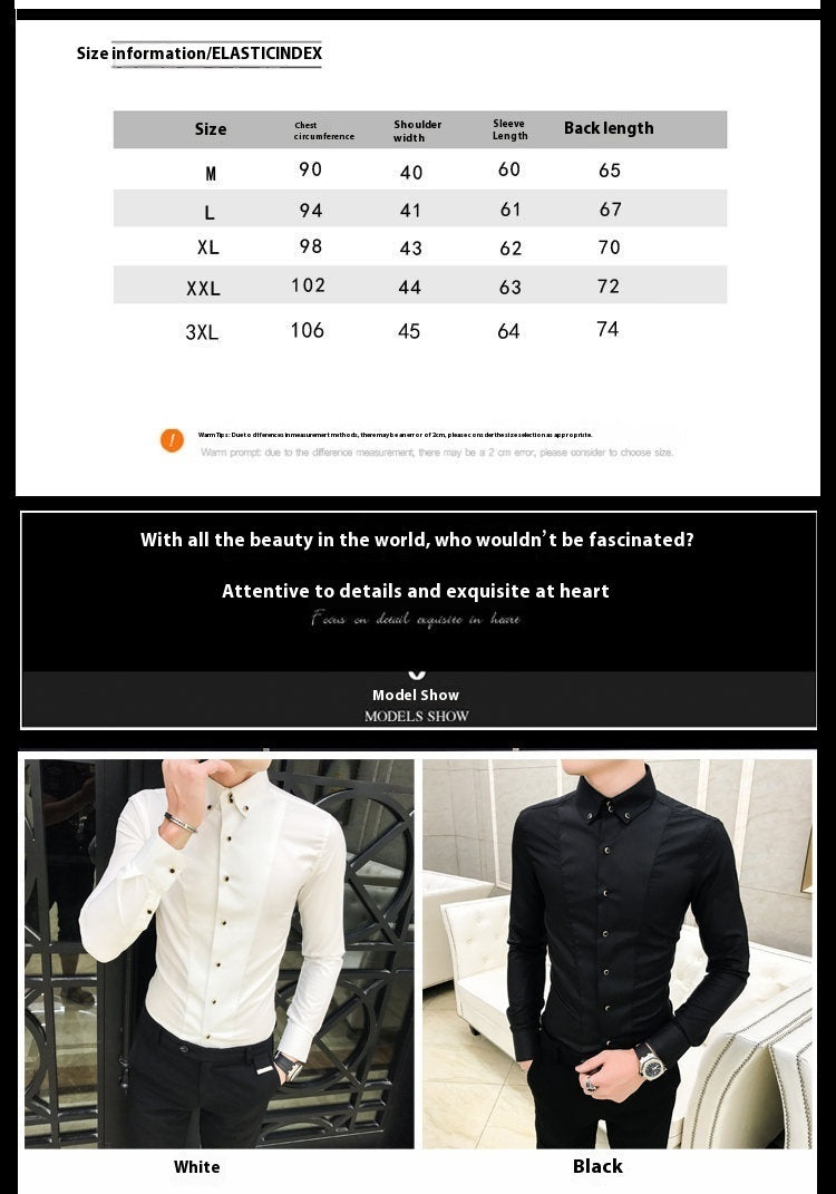 New Pure Color British Style Long Sleeve Slim Korean Business Casual Youth White Shirt - CHRISTDEST GLOBAL SERVICE