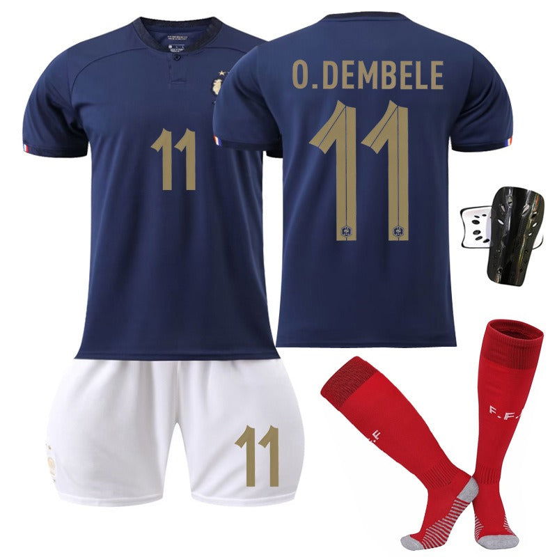 New home World Cup No. 10 Mbappe 19 Benzema 11 Dembele 9 Giroud jersey set - CHRISTDEST GLOBAL SERVICE