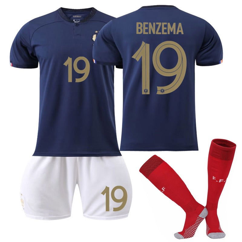 New home World Cup No. 10 Mbappe 19 Benzema 11 Dembele 9 Giroud jersey set - CHRISTDEST GLOBAL SERVICE