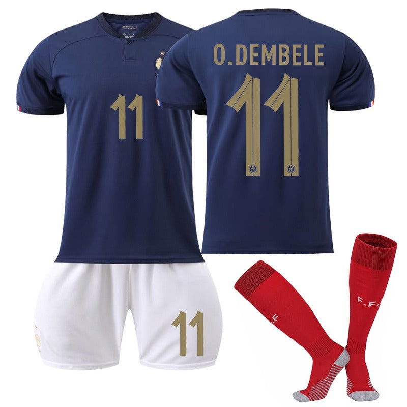 New home World Cup No. 10 Mbappe 19 Benzema 11 Dembele 9 Giroud jersey set - CHRISTDEST GLOBAL SERVICE