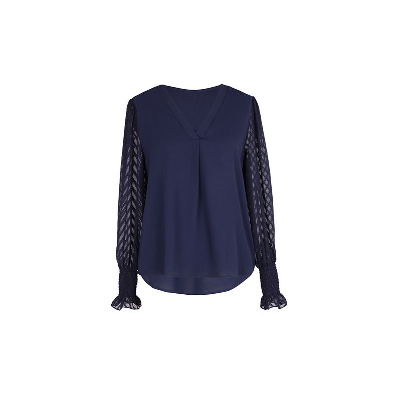 Outerwear Top Long Sleeve V-neck Solid Color Shirt - CHRISTDEST GLOBAL SERVICE
