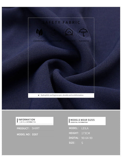 Outerwear Top Long Sleeve V-neck Solid Color Shirt - CHRISTDEST GLOBAL SERVICE